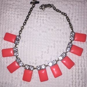 J.crew Crystal/Orange Statement Necklace